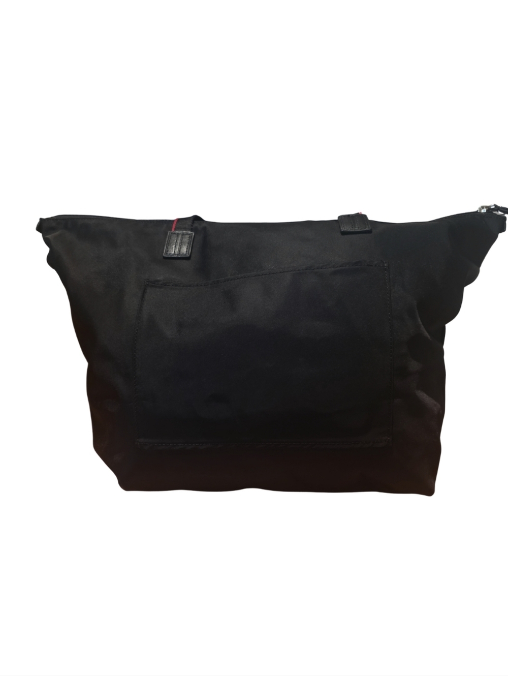 Tumi Black Nylon Tote with Red-Trimmed Handles And Detachable Pouch - Picture 2 of 3